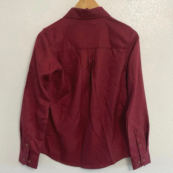 Dixxon Bordeaux Flannel Women’s Size Small Pearl Snap Barncore Biker punk fall - Picture 2 of 10